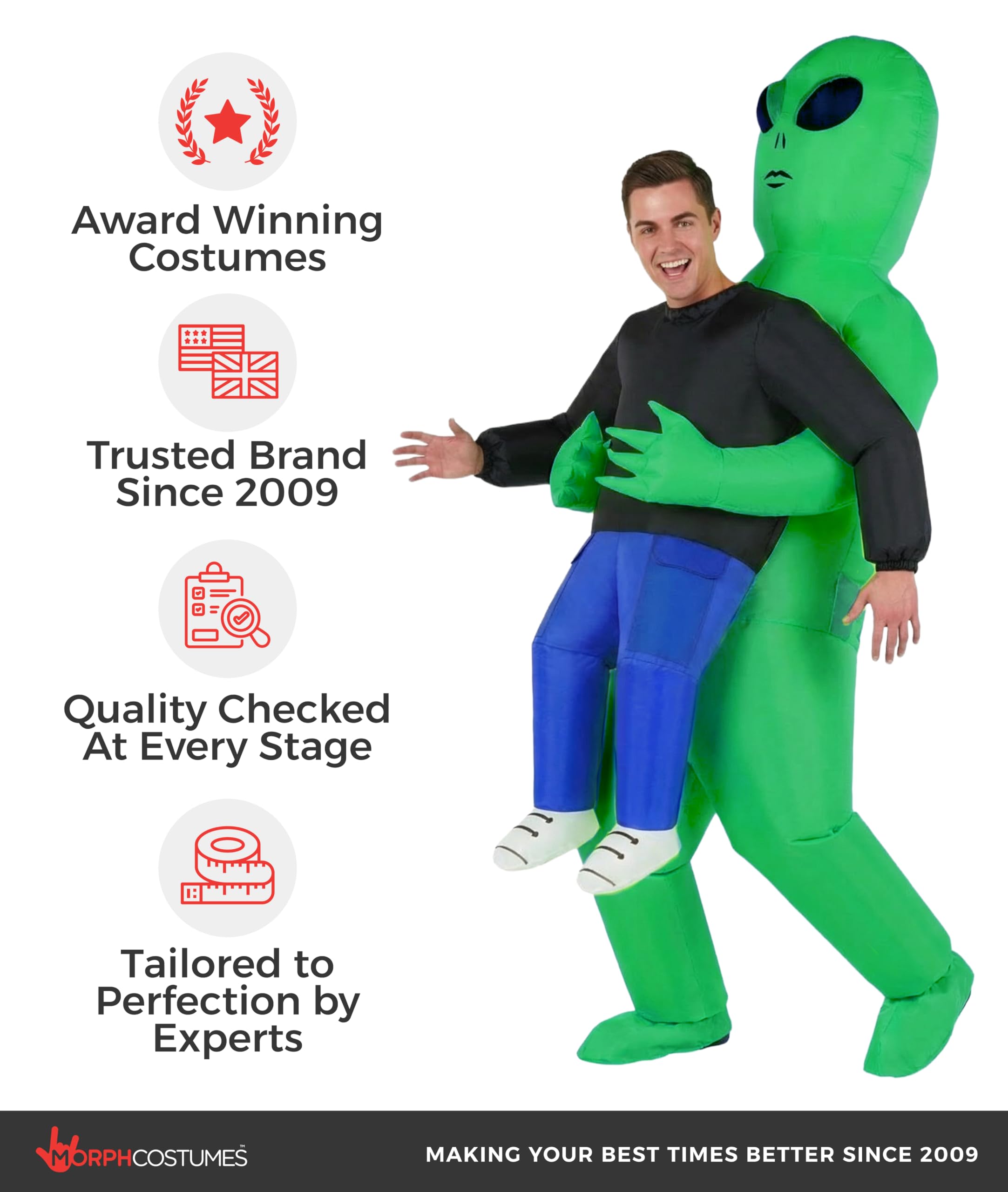 Morph Costume gonflable Alien, Costume gonflable d’extraterrestre pour adulte, Costumes d’extraterrestres pour adultes, Costumes gonflables pour adultes