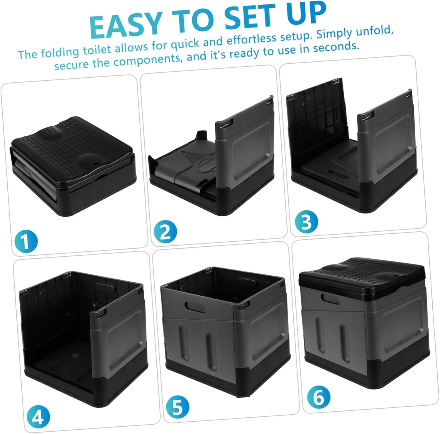 ABOOFAN Travel Emergency Toilet Folding Portable Car Seat Easy to Set up Smooth Finish for Camping Road Trips