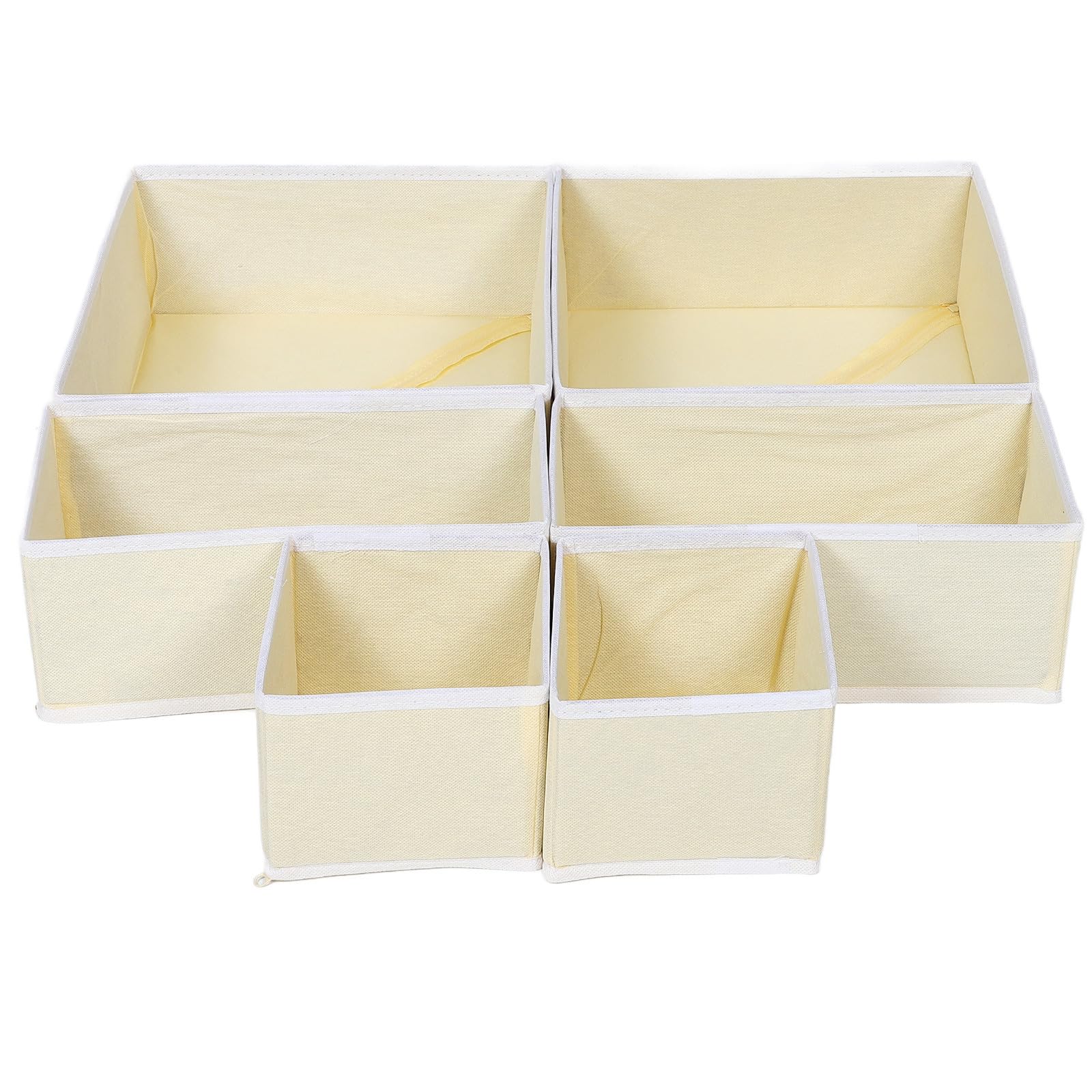 Sosoport 12 Piezas Caja Organizadora para Ropa Interior, Plegable, Beige