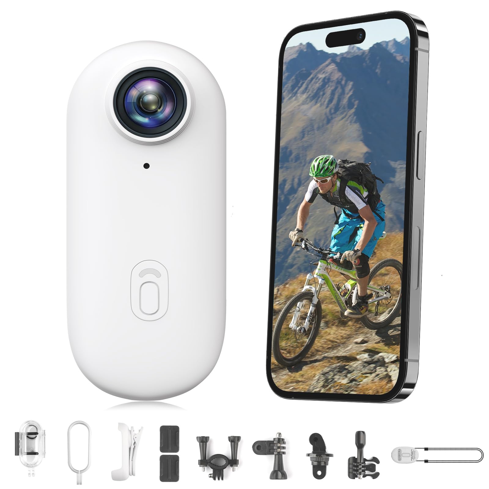 Caméra de sport 1080p HD portable mains libres POV avec boîtier étanche et support magnétique mains libres Mini caméras corporelles pour vlogging moto, cyclisme, voyage, pêche, promenade d'animaux