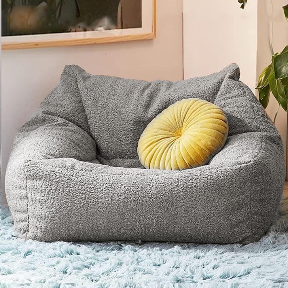 Bean Bag Chair Top Faux Cashmere Fleece Bean Bag Cover No