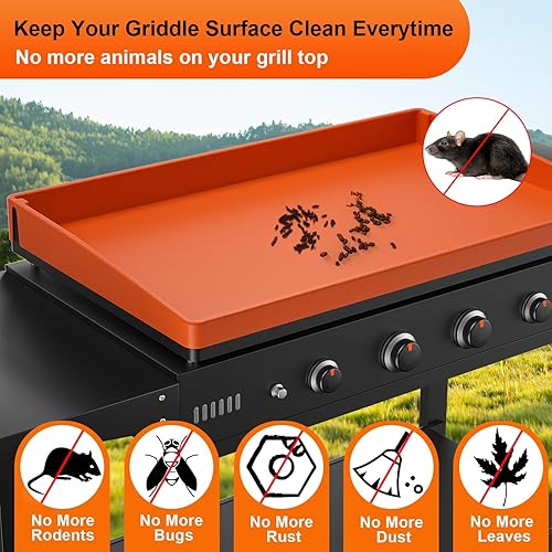 Miniatura 4 de Funda protectora de silicona para parrilla de 28 pulgadas para Blackstone, protector de parrilla de silicona con borde completo, accesorios