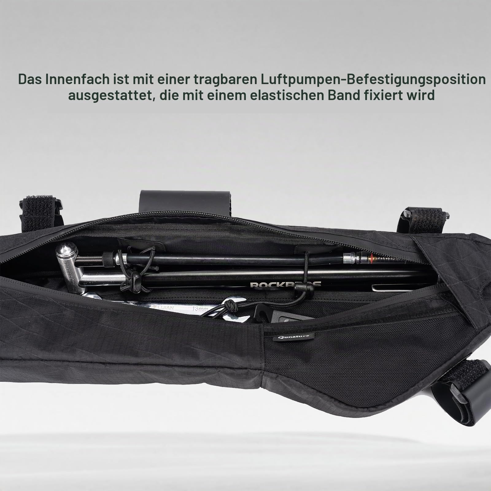 Bikepacking Rahmentasche Fahrradtasche Kompatibel mit Trinkblase | 3,5 L Abriebfest und kratzfest, Fahrradtasche für Gravelbike MTB Rennrad Khaki
