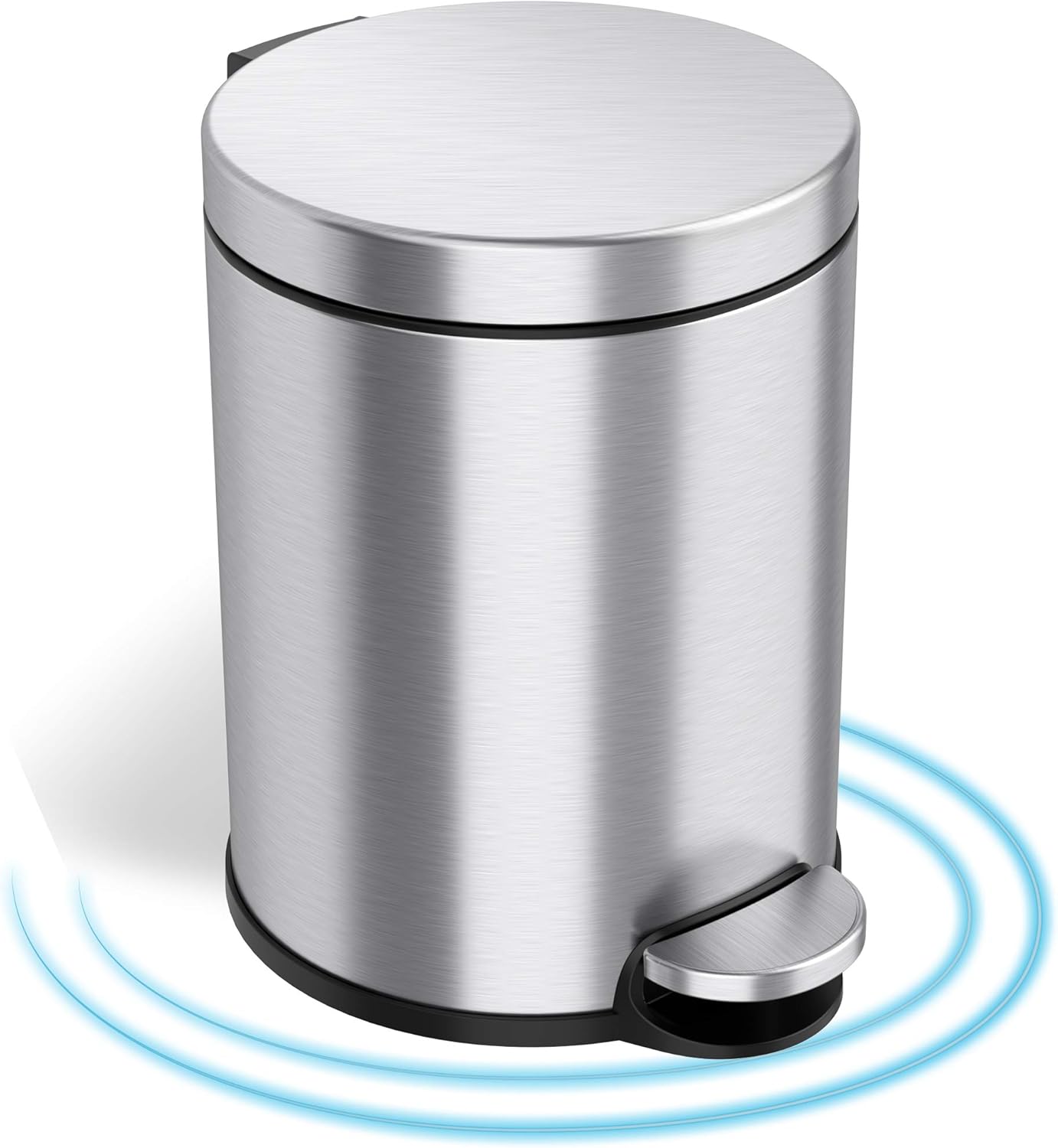 Amazon.com: iTouchless SoftStep 1.3 Gallon Slim Bathroom Trash Can with ...