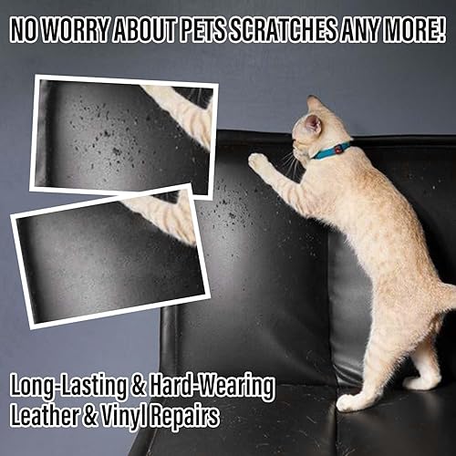 Miniatura 6 de Kit de reparación de cuero negro para el interior del automóvil, kit de reparación de asiento de cuero para automóviles, repara fácilmente muebles,