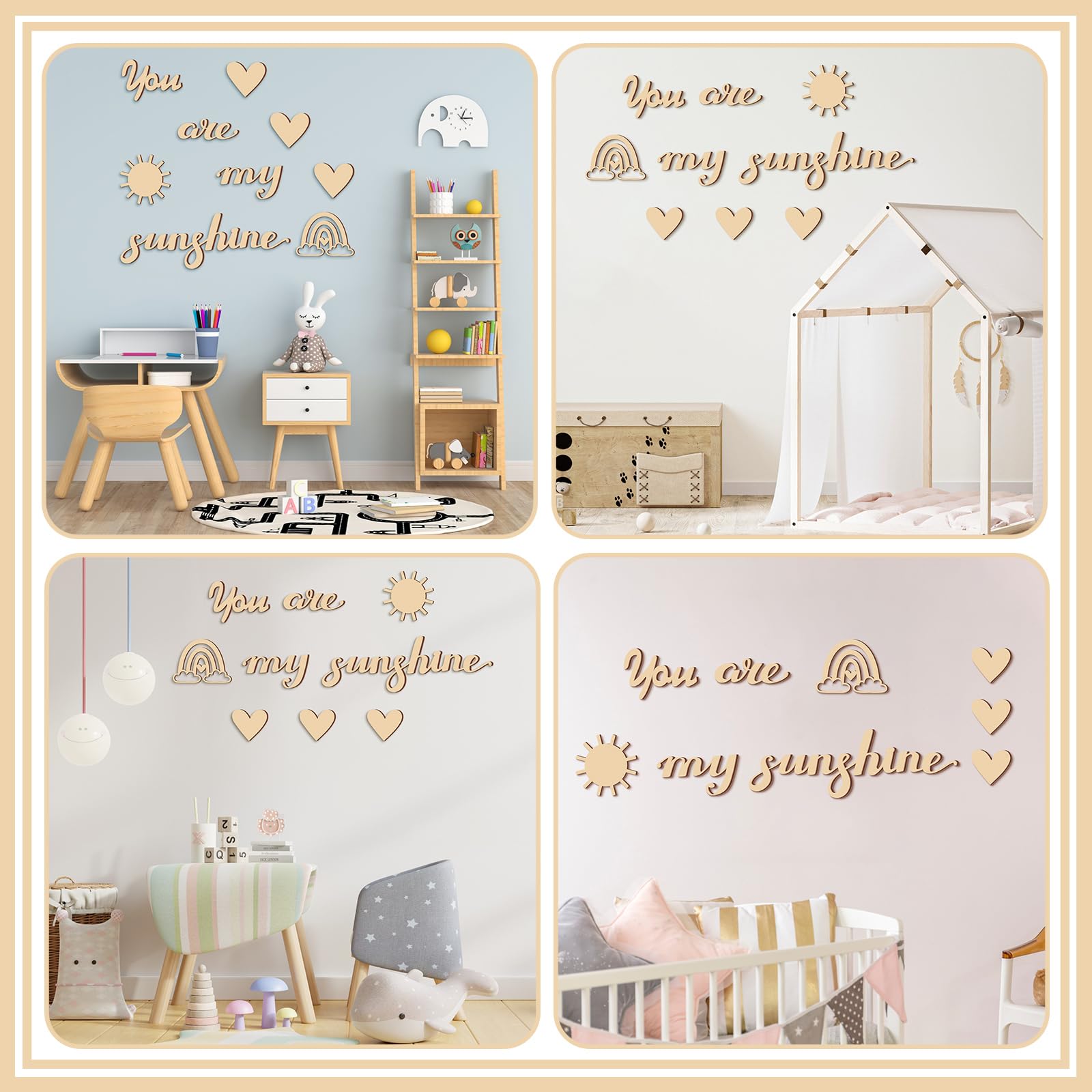 Snapklik.com : 9 Pcs Rainbow Nursery Wall Decor You Are My Sunshine ...