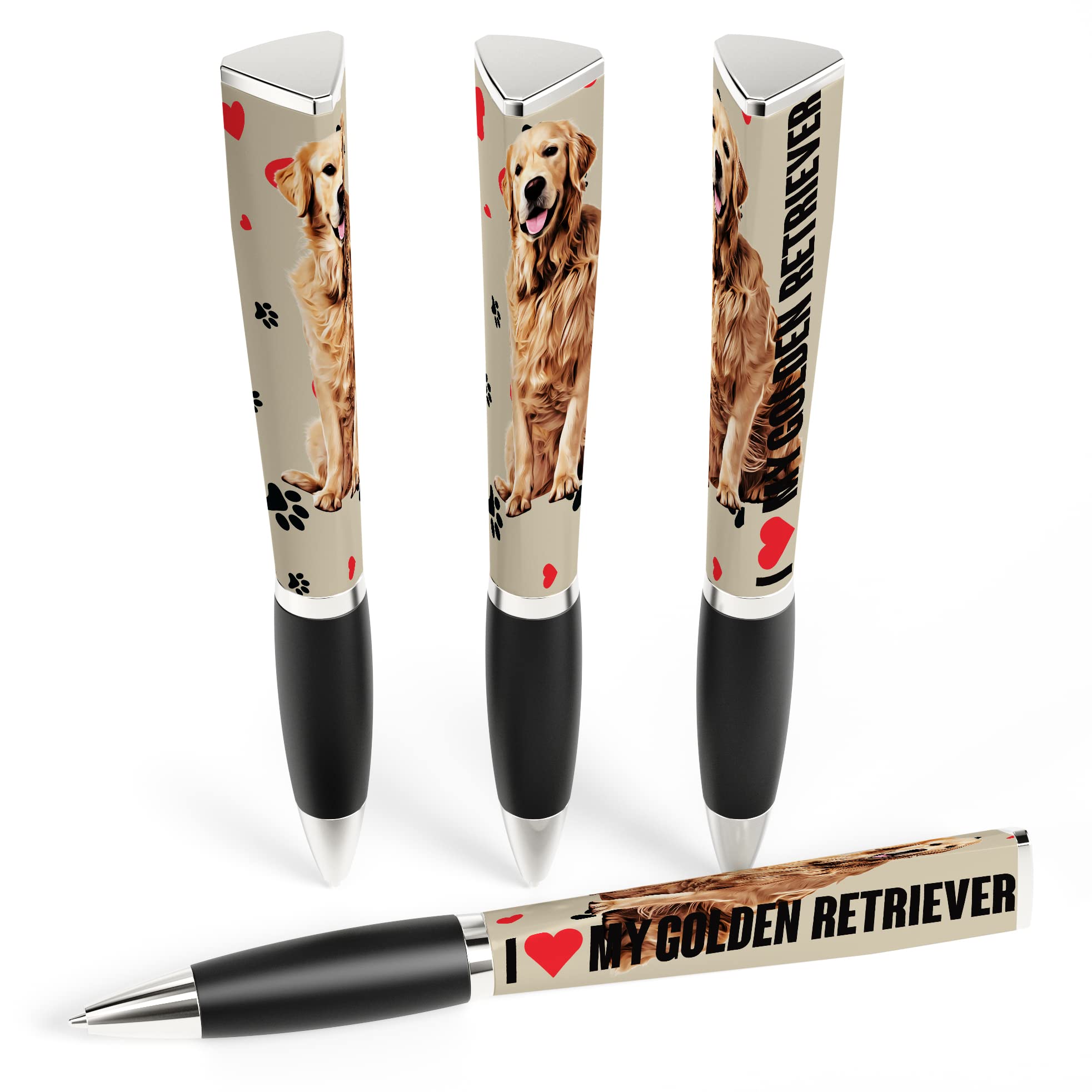 ANINKABOVE I Love my Golden Retriever - Bolígrafo para perro, punta media, tinta negra, escritura suave, recargable, el mejor regalo para todas las ocasiones, regalo para mujeres, hombres y niños