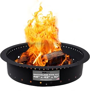 Iron Forge Tools Smokeless Outdoor Fire Pit Ring Insert 48 Inch Round