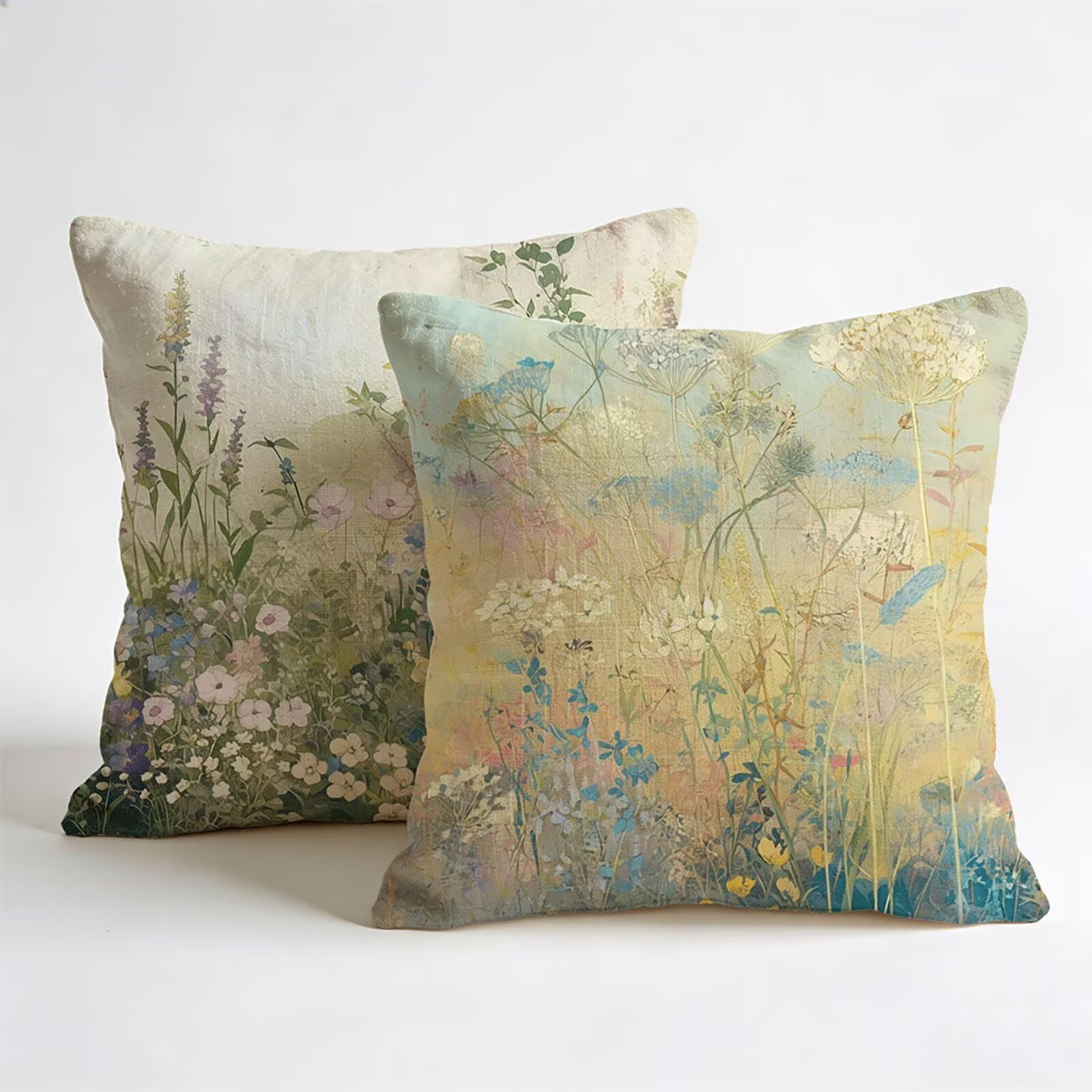 Generisch Outdoor Kissen Wetterfest 60x60cm Botanischer Dekokissen Kissenbezüge Blume Kissenhülle Sommer Sofakissen für Wohnzimmer Schlafzimmer Garten Dekorative 2er Set. Q-2144