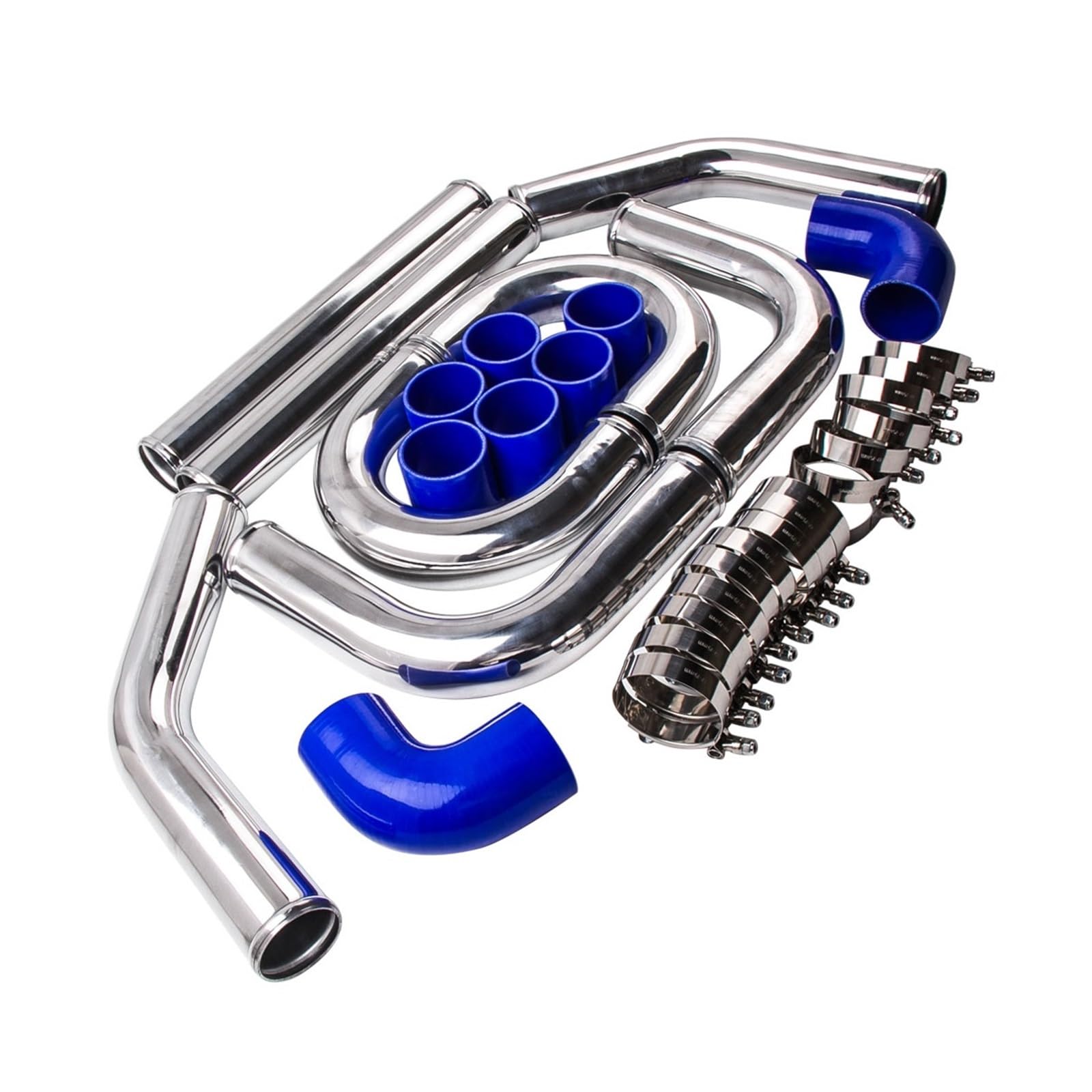 Hgddbae One Color Cooled Intercooler Turbo Intercooler 2.5 Inch 64Mm Universal Aluminum Intercooler Turbo Piping Kit+ Silicone+Clamp