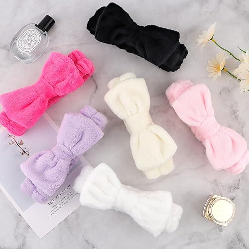 Miniatura 7 de Ondder 6 diademas de microfibra para el cabello de tela de rizo para mujer, diademas para el cuidado de la piel para maquillaje, spa, facial, yoga,