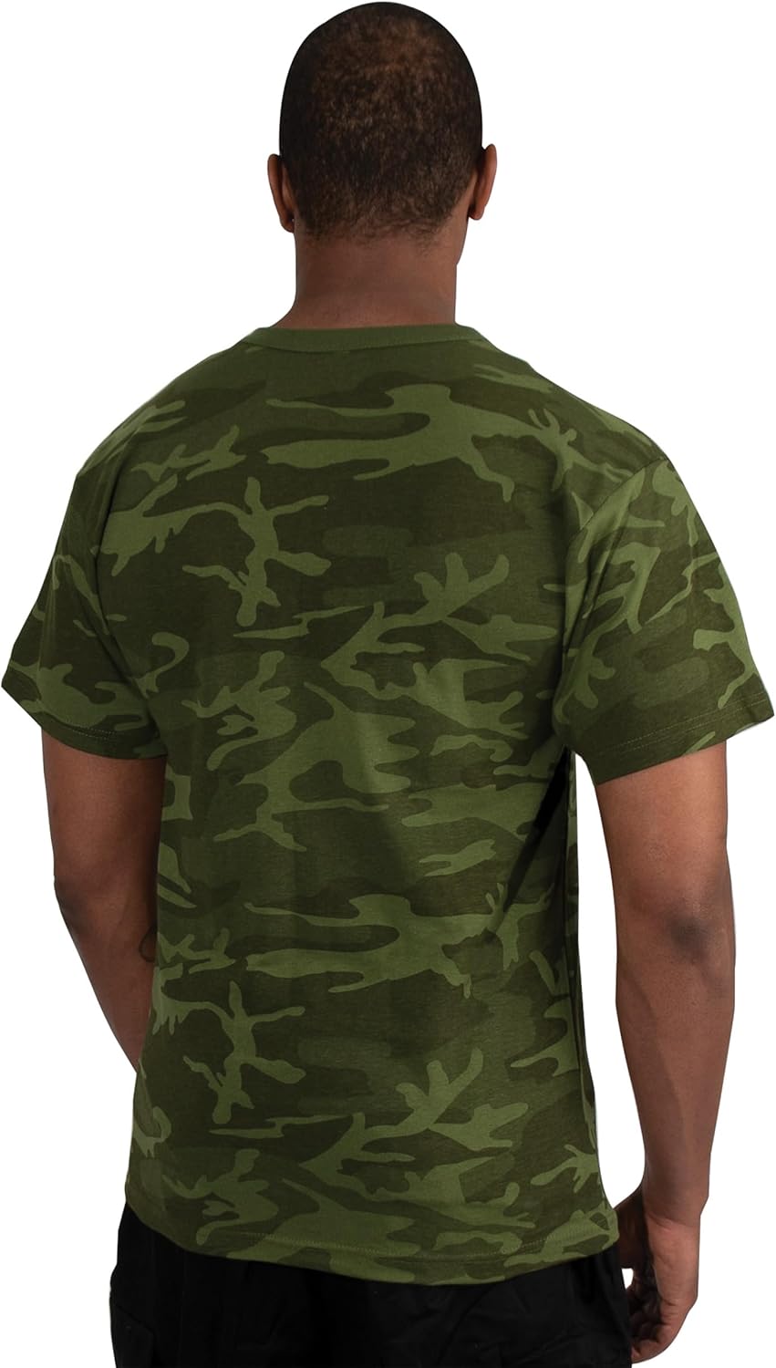 Rothco Camo T-Shirt – Rugged Short Sleeve Crew Neck Base Layer Tee Shirt, Green Camo, M - Image 8