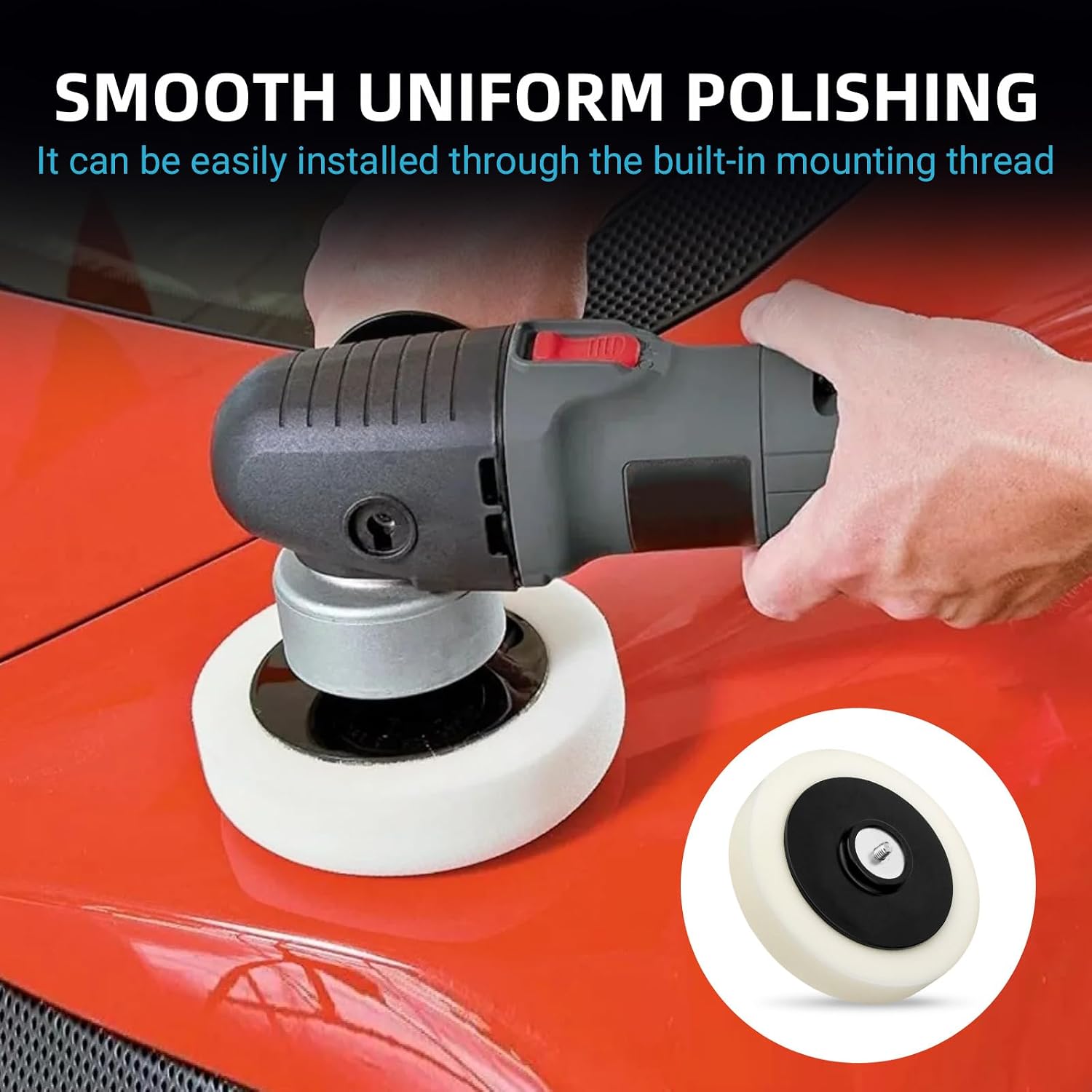 54745 Polishing Pad, 6 inches Buffing Pads Compatible with Porter Cable 7424 Polisher, Orbital Sander Replacement Buffer Pads for Car Care Polisher Boat Sanding, Polishing
