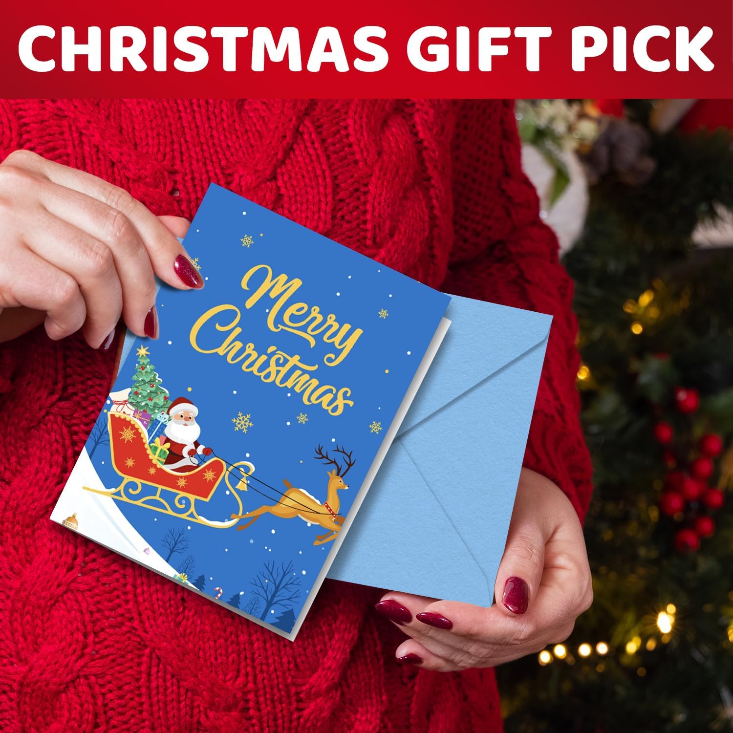 HAPPYPOP Shark Socks for Kids Teens - Christmas Gifts Stocking Stuffers with Greeting Card - Image 2