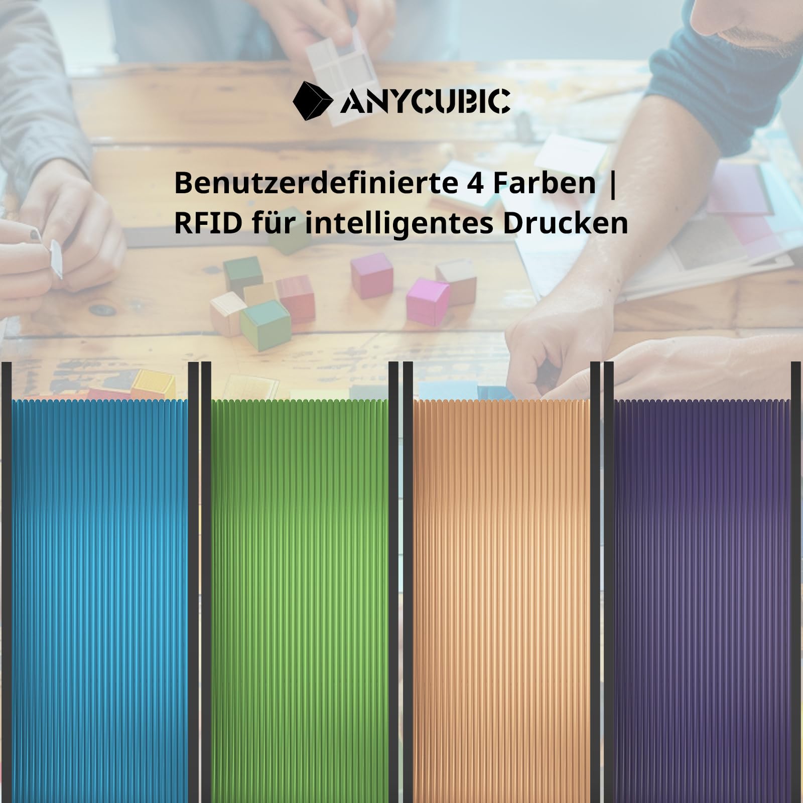 Anycubic Kobra 3 Combo 3D-Drucker, Mehrfarbendruck in 4 Farben, 600 mm/s hohe Geschwindigkeit, Trocknen von Filament während des Drucks, Auto Fortsetzung Druck, Größe 250 x 250 x 260 mm