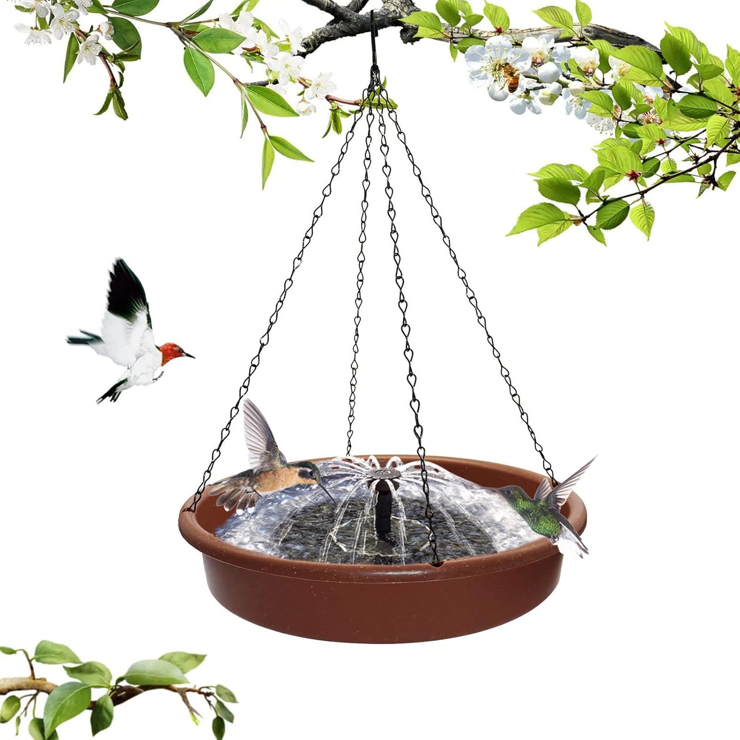 MAOWAPLG Hanging Solar Bubbler Fountains for Wild Birds