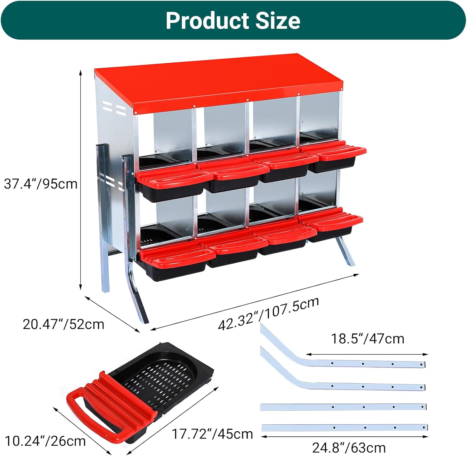 Product dimensions and components diagram