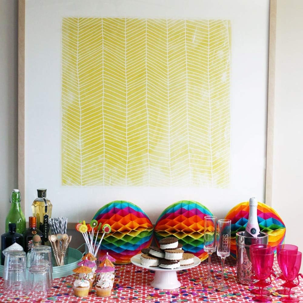 Party Decorations 5pcs Rainbow Honeycomb Tissue Paper Decorative Paper Lantern Balls for Wedding Birthday Baby Shower Party Decorations