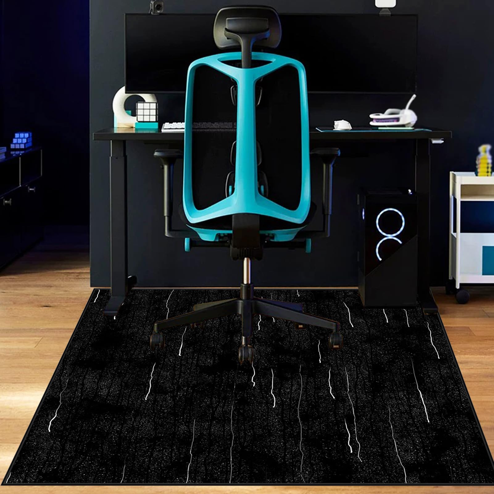 Tapis sous Chaise Bureau Protège Parquet Chaise Roulettes 180 x 210 cm Tapis de Chaise Gaming Antidérapant Tapis de Protection de Sol pour Chaise de Bureau Tapis de Sol pour Bureau Plancher de Bois