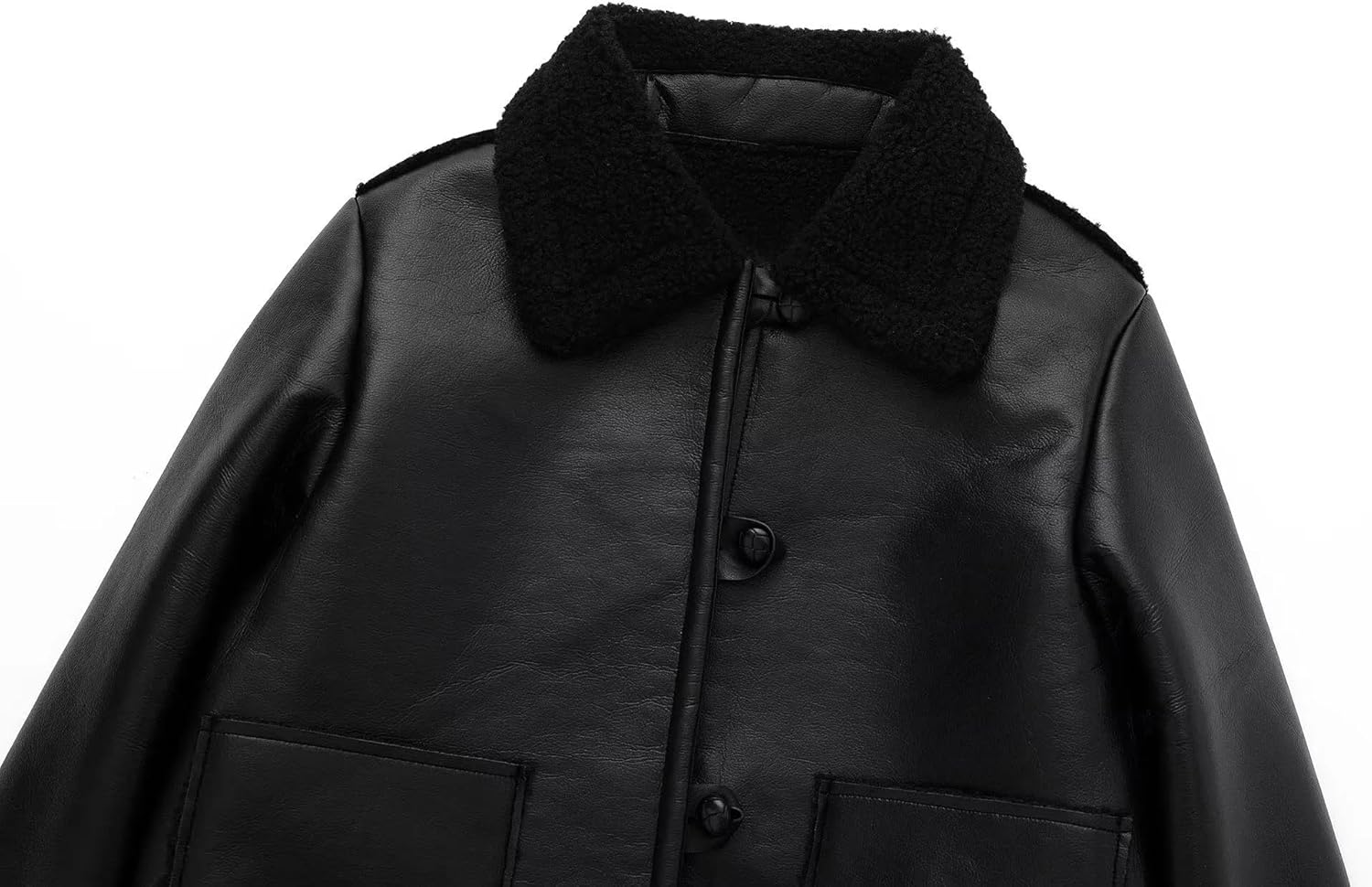 Women Autumn Winter Long Sleeve Lapel Black Coats Chic Female Artificial Fleece Double Sided Jackets Women