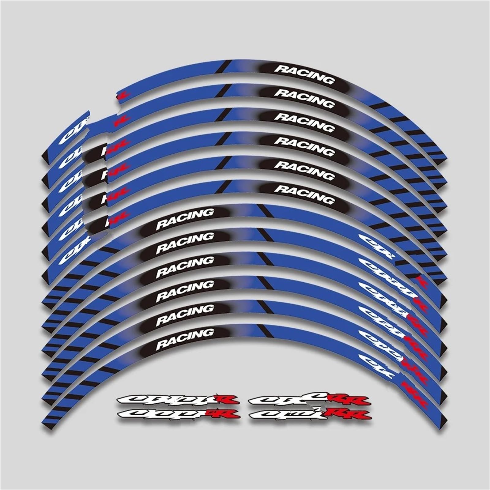 17 Zoll Felge Rad Aufkleber Motorrad Zubehör Reflektierende Aufkleber Für HRC Für CBR250 400 600 RR CBR1000 RR(Set Meal 7)