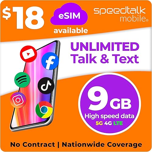 Vista 11 de SpeedTalk Mobile Plan de pago inalámbrico prepago de $5 para teléfonos inteligentes y teléfonos celulares 5G 4G LTE 100 conversaciones, 100