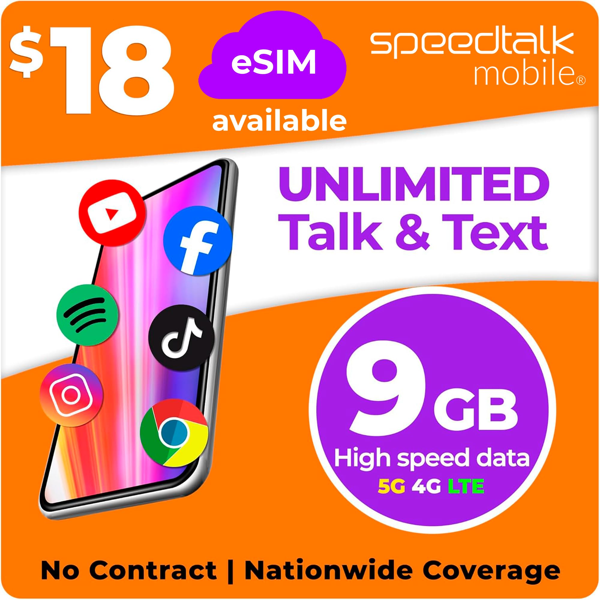 SpeedTalk Mobile Prepaid Cell Phone SIM Card for Smart Phones & Cellphones | ...