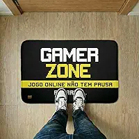 Tapete de Porta Entrada, Sala, Quarto Emborrachado Decorativo Gamer Zone 40x60 - Novadecora
