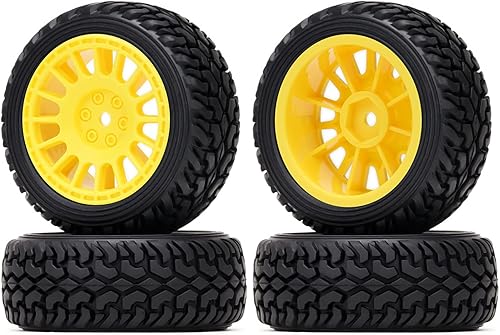 Miniatura 11 de 4 neumáticos de goma de grano de automóvil RC de 2.953 in y llantas de plástico para 1/10 RC en carretera Drift Racing Car Tamiya Sakura Traxxas HPI