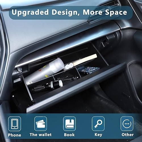 Miniatura 3 de Daeiclru Organizador de divisores de guantera compatible con Subaru Crosstrek 2024 y Subaru WRX 2022-2024, caja de inserción de ABS, bandeja