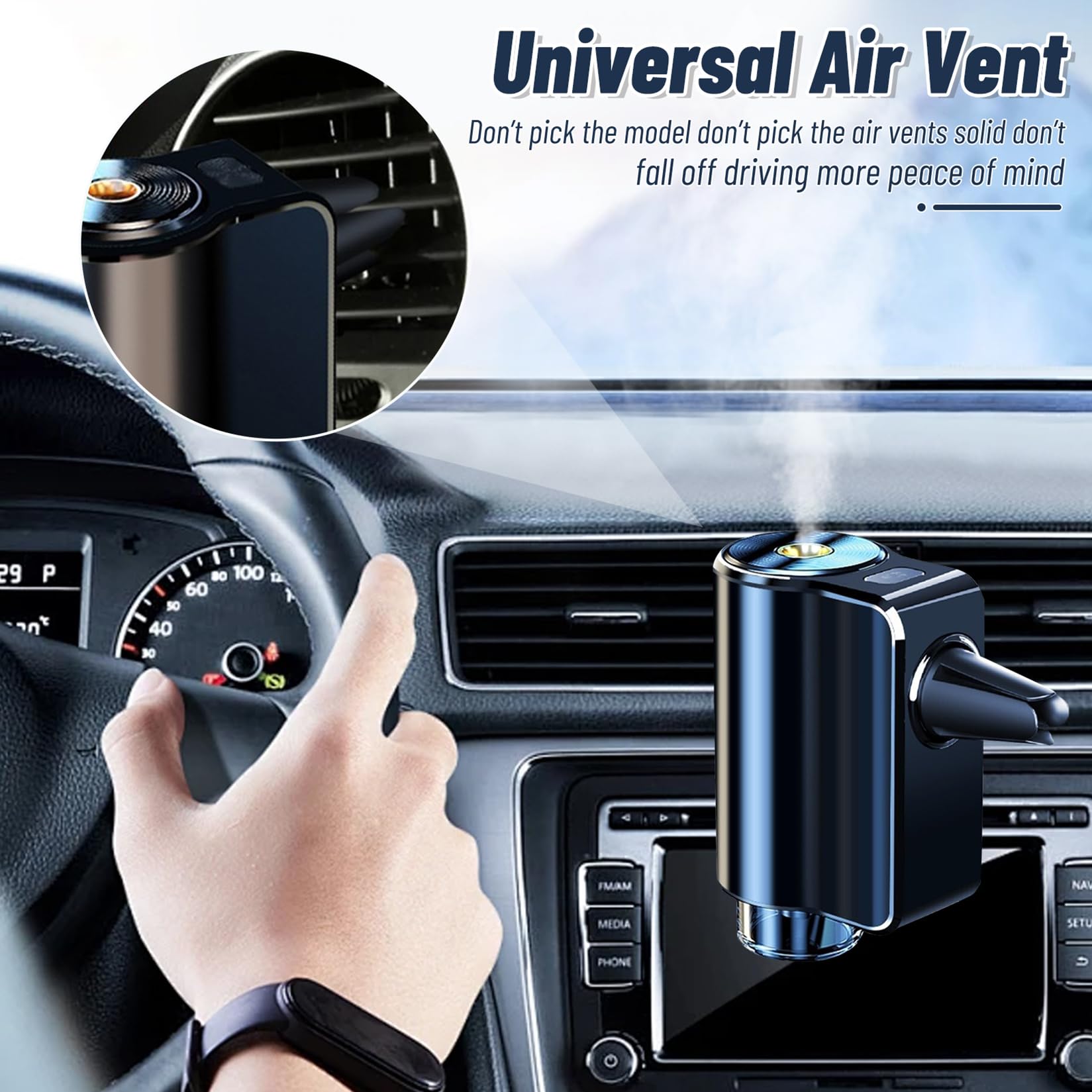 Auto Lufterfrischer, auto Parfüm mit drei einstellbaren, 2024 Neuer Intelligenter Auto-Lufterfrischer, Inklusive 3 Flaschen 10 Ml Parfüm, Wiederaufladbar Über USB,Duft für Auto,Autoparfüm (2 Stück)