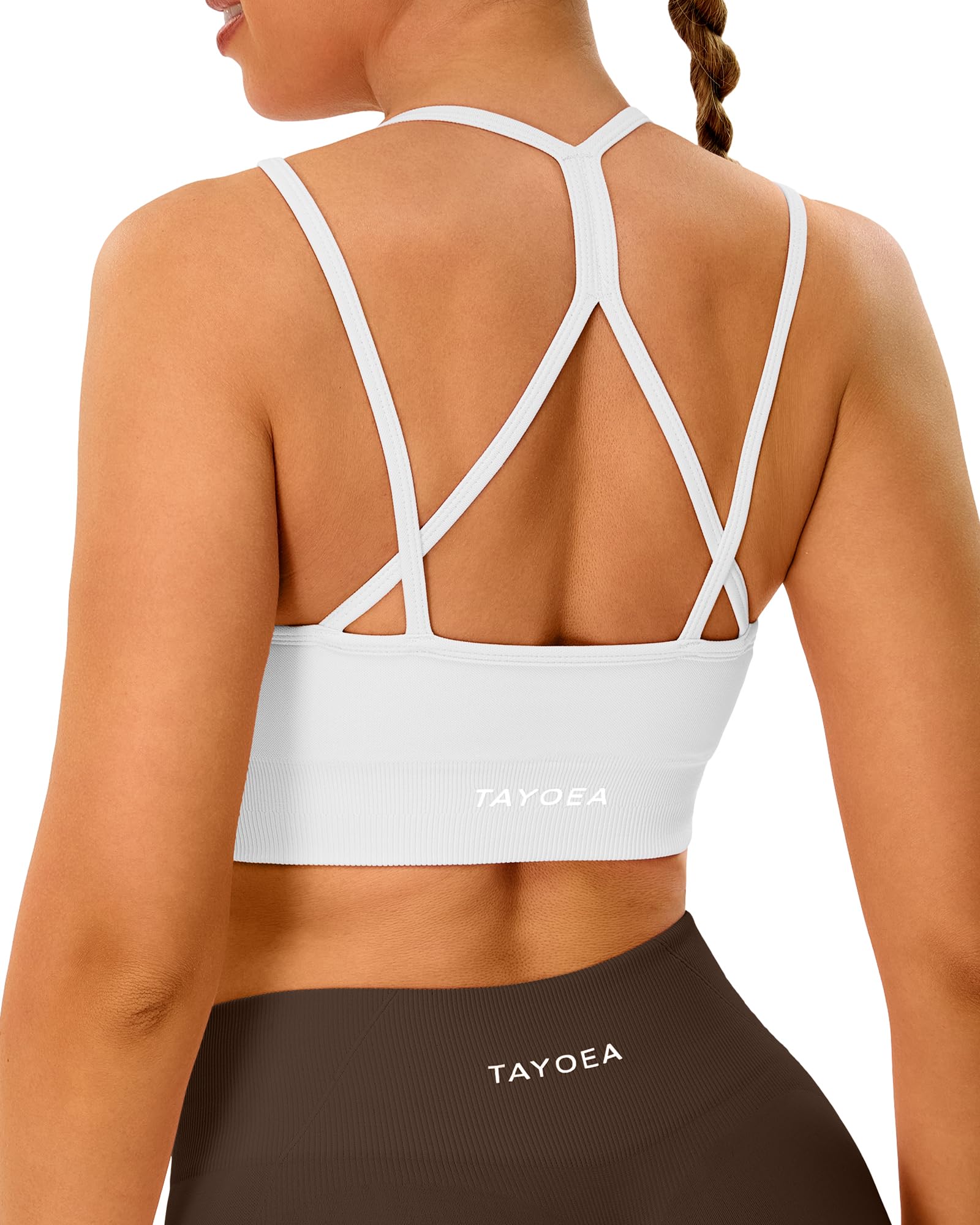 TAYOEA Damen Nahtloser Sport-BH Y-Rücken Weicher Nahtloser Atmungsaktiv Yoga BH Für Laufen & Training