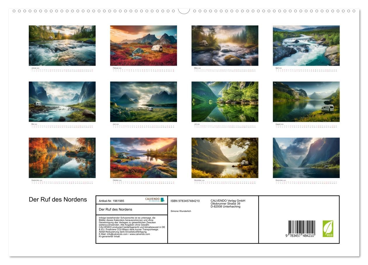 Der Ruf des Nordens (hochwertiger Premium Wandkalender 2026 DIN A2 quer), Kunstdruck in Hochglanz: Kommen Sie mit ins Camperparadies Skandinaviens! (CALVENDO Natur)