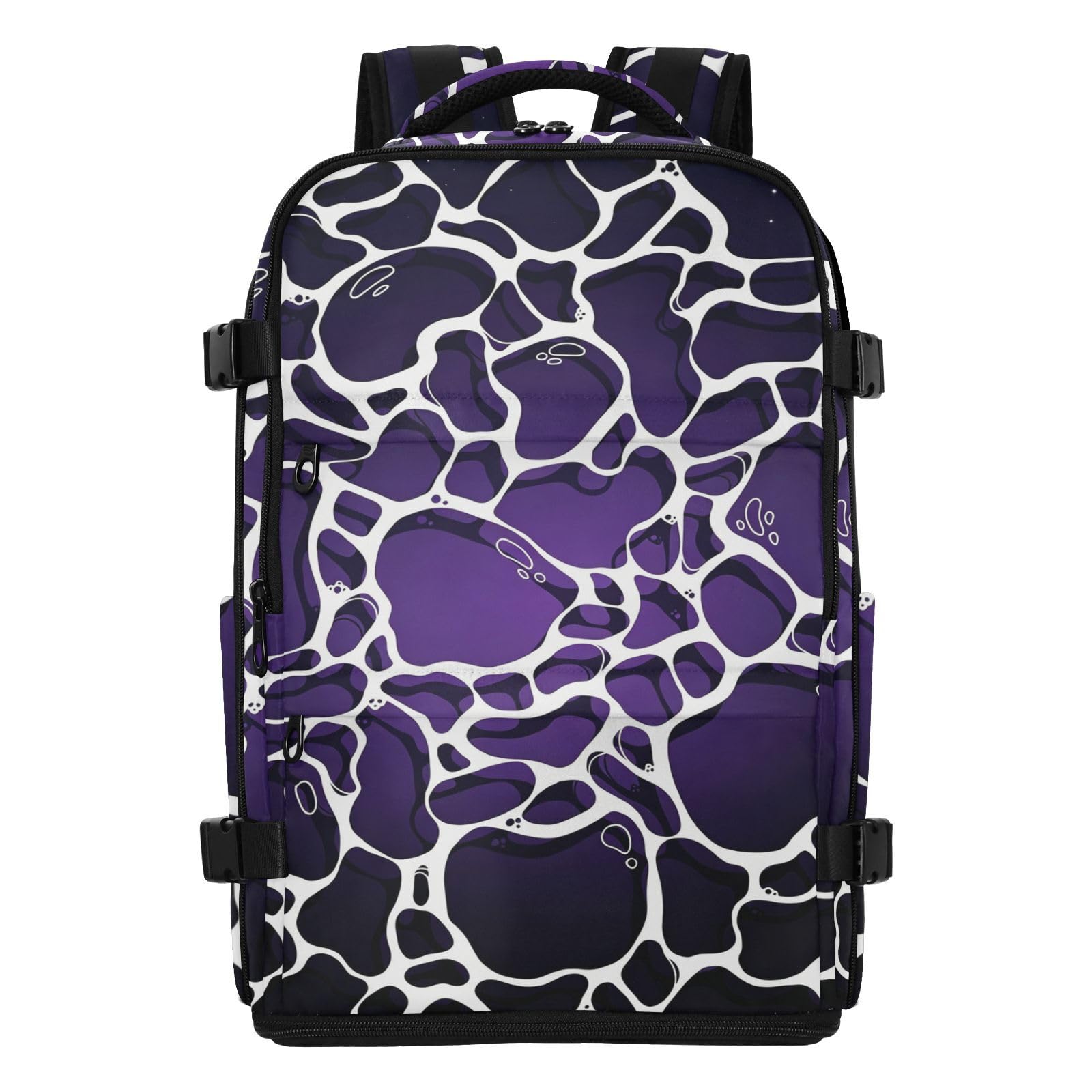 Plecak do szkoły 15 cali torba na laptopa do szkoły 20 l | Wodoodporna lekka torba pielęgniarska fioletowa czarna fala wzór 15,6 torba na laptopa do samolotów mochilas escolares para