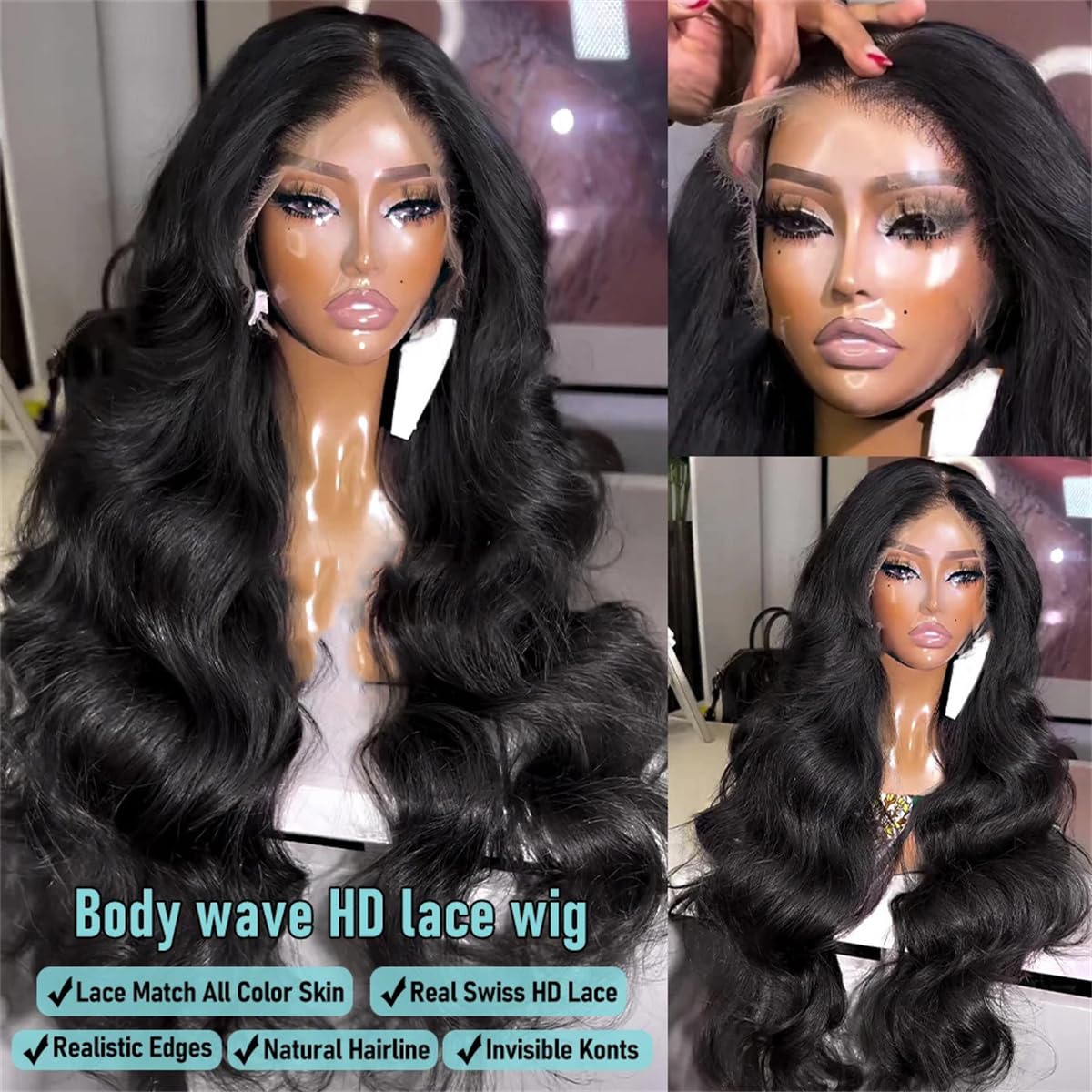 Women's Body Waves 13X4 13X6 HD Transparent Lace Front Wig Brazilian Water Waves 5X5 Closed Glueless Wig Human Hair