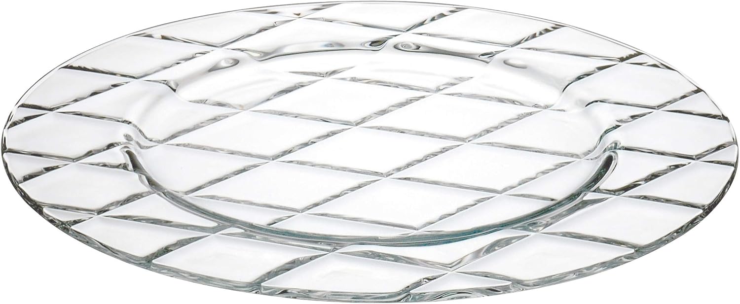 Barski European Glass Charger Plates - 12.5 Inch Diameter, Set Of 2, Clear With Designed Border - View #2