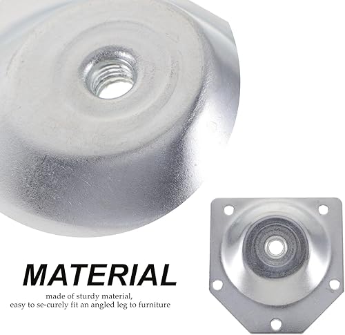 Miniatura 8 de DOITOOL 4 placas de montaje de patas en ángulo de 14 grados, soportes para patas de muebles, placas en T, patas de sofá M8 con pernos de suspensión,