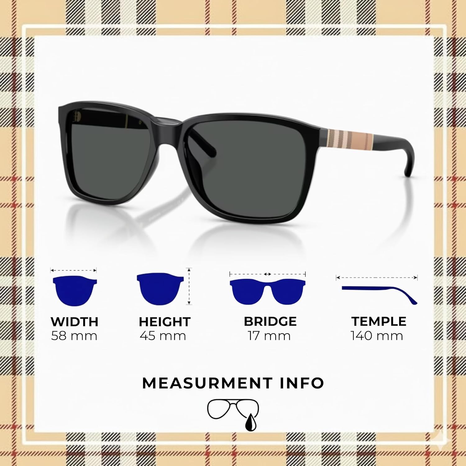 BURBERRY BE4181 Square Shape Acetate Sunglasses with Luxury Eyewear Kit - Image 5