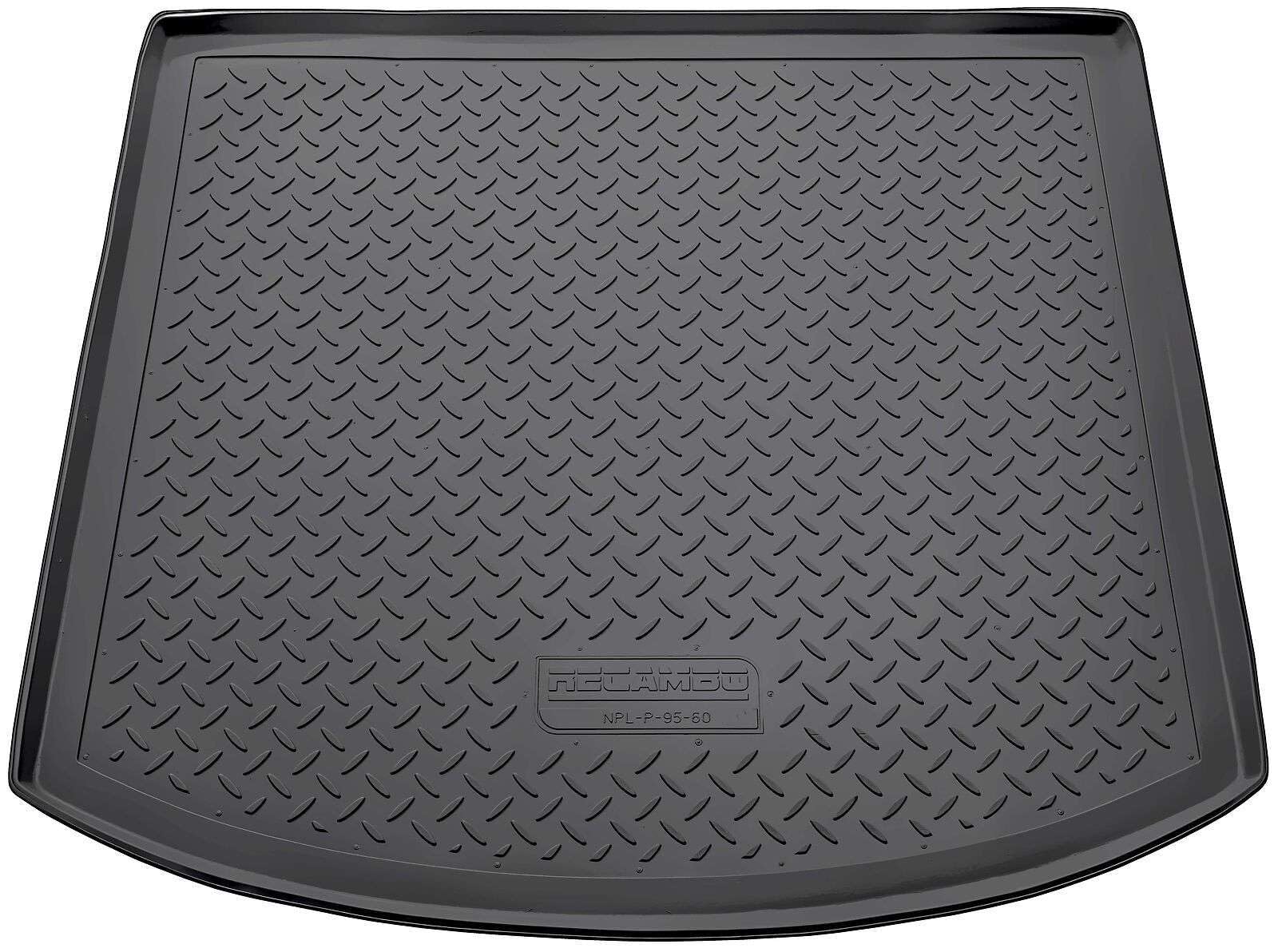 RECAMBO Gummimatten & Kofferraumwanne Set passend für VW Touran I, Typ 1T | 2003-2015 - 100% passgenaue Auto Fußmatten und Kofferraummatte aus hochwertigen rutschfesten TPE - Schwarz