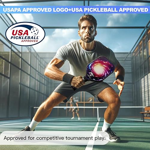 Miniatura 2 de Pickleball Paddles Set of 2 - USAPA Approved Fiberglass Pickleball Paddles Set with 2 with SRT Pro Polymer Honeycomb Core, 4 High-Performance