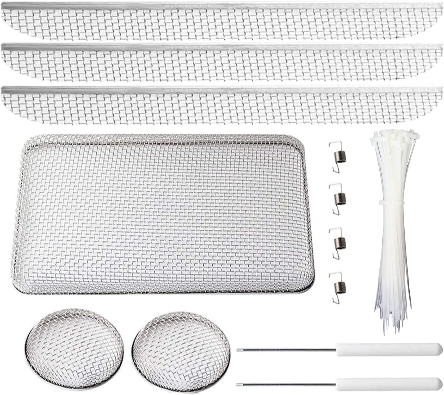 RV Flying Insect Bug Screen for Camper Vents Protects RV Furnaces from Insects Stainless Steel Mesh with Installation Tool 20" x 1-1/2" & 2.8''x1.3'' & 8.5" x 6" x 1.3" RV Water Heater Screens