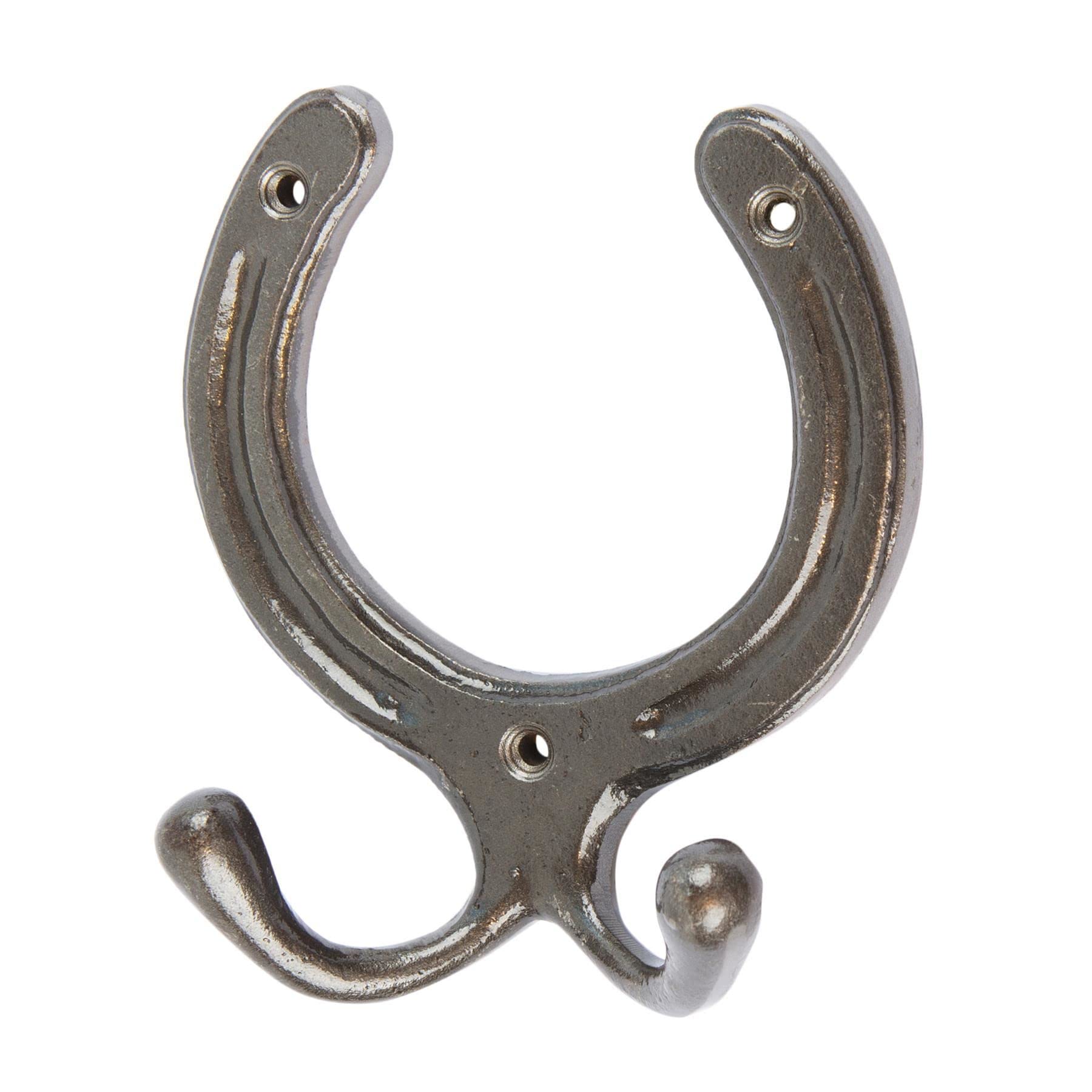Hammer And Tongs Raw - Horse Shoe Double Coat Hook - W100mm X H110mm Size 1