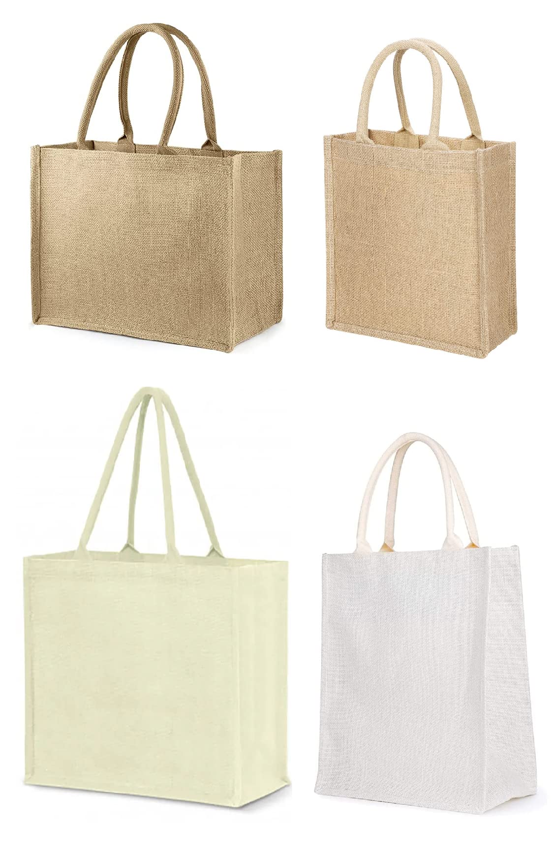 Eco-neutral - Jute Tote Shopping Bag | Eco-friendly Reusable Grocery Bags | Waterproof coating with soft handle