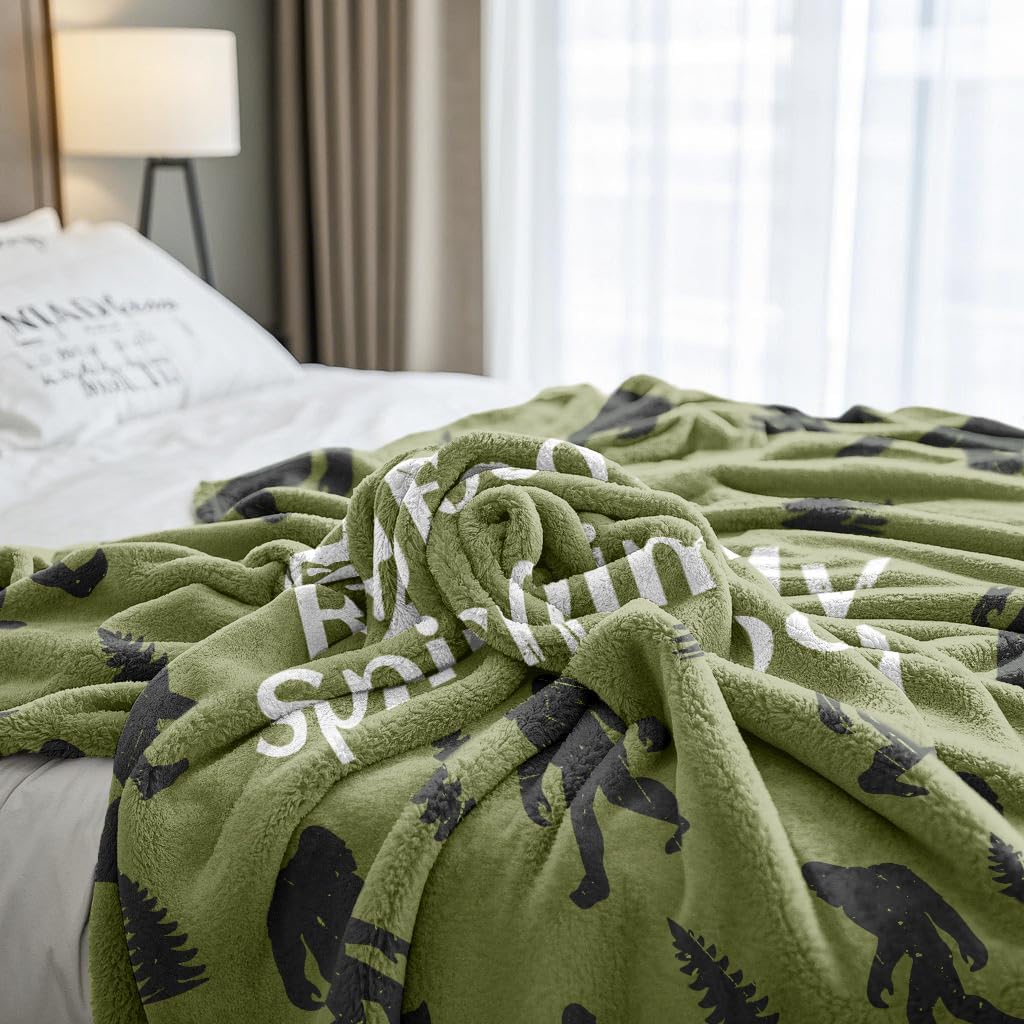 Bigfoot Blanket 50"x60", Big Foot Sasquatch Gifts, Sasquatch Gifts, Cool Bigfoot Gifts for Men, Women, Dad, Grandpa, Birthday Gift Throws Blanket