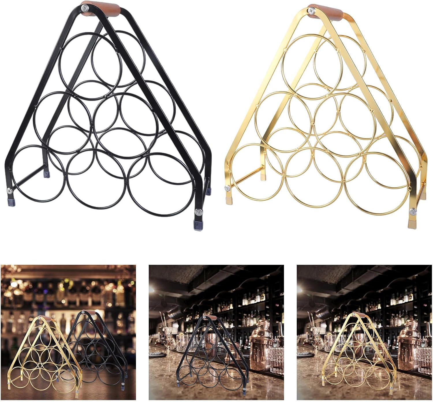 Fashion Bottle Wine Rack Cabinet Organizers Iron and Wood Materials Suitable for Various Occasion and Decors Styles Antislip Wine Holder