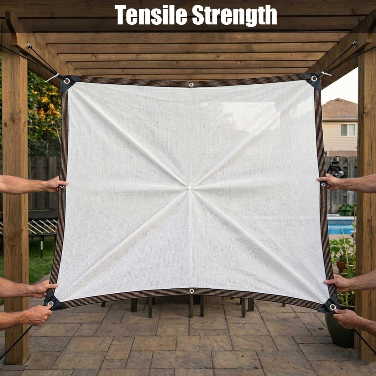 Telo ombreggiante al 55% per serre e patio, in rete traspirante, con occhielli, per pergola, baldacchino, pollaio, cuccia per cani, resistente ai raggi UV (8 x 15 m)