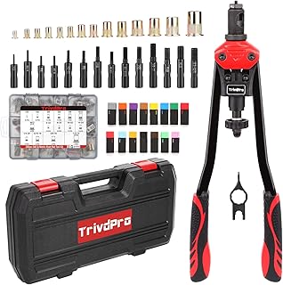 Rivet Nut Tool Kit Rivnut 16" Rivnut Tool Kit Professional RIV Nut Tool Kit with 200pcs Nutsert Tool Kit & 15 Interchangeable Mandrels, Rivet Nut Rivet Tool Kit with Rugged Carry Case