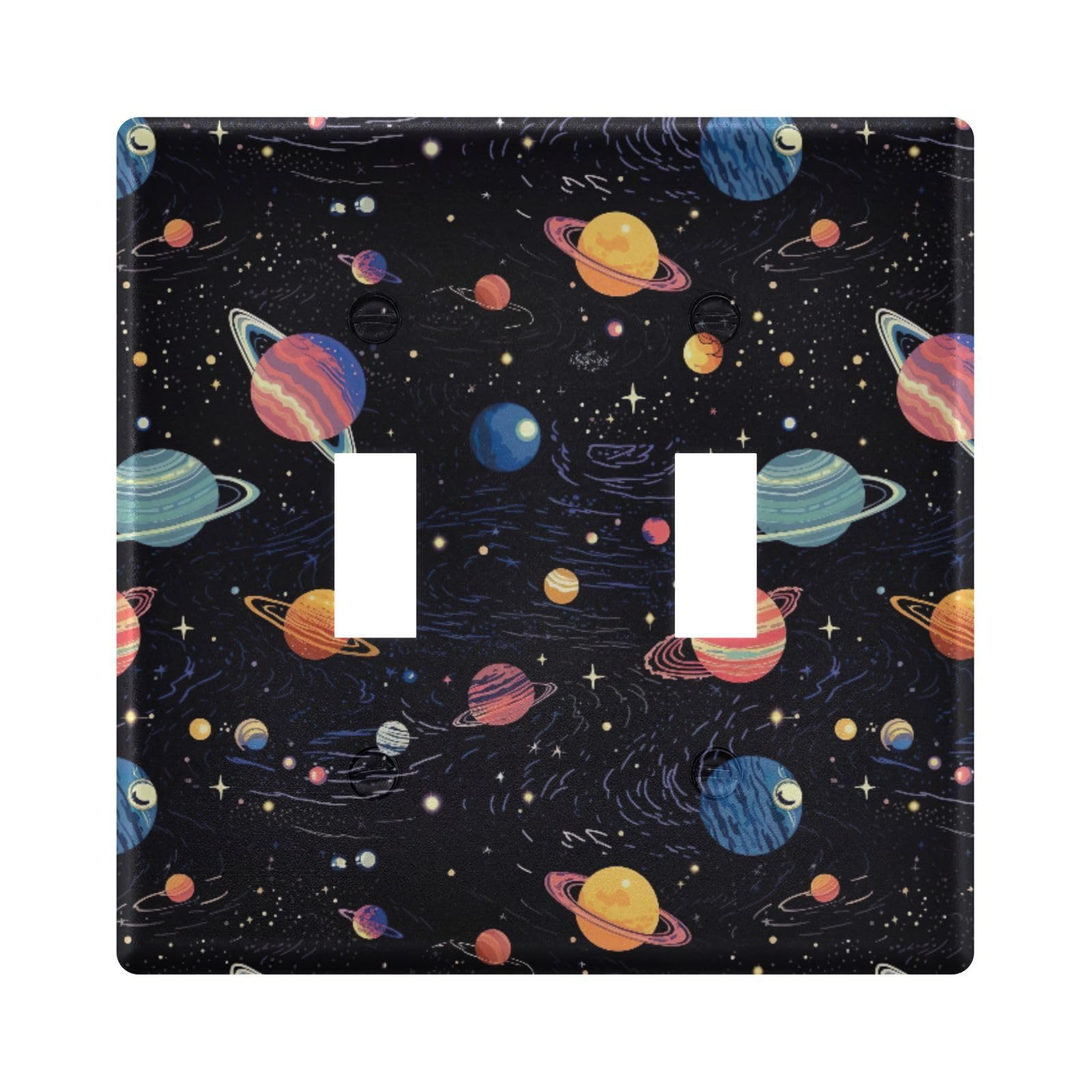UMIRIKO Outer Space Planet Light Switch Cover Plate Covers Decorative Double Toggle Home Decor 202a8765