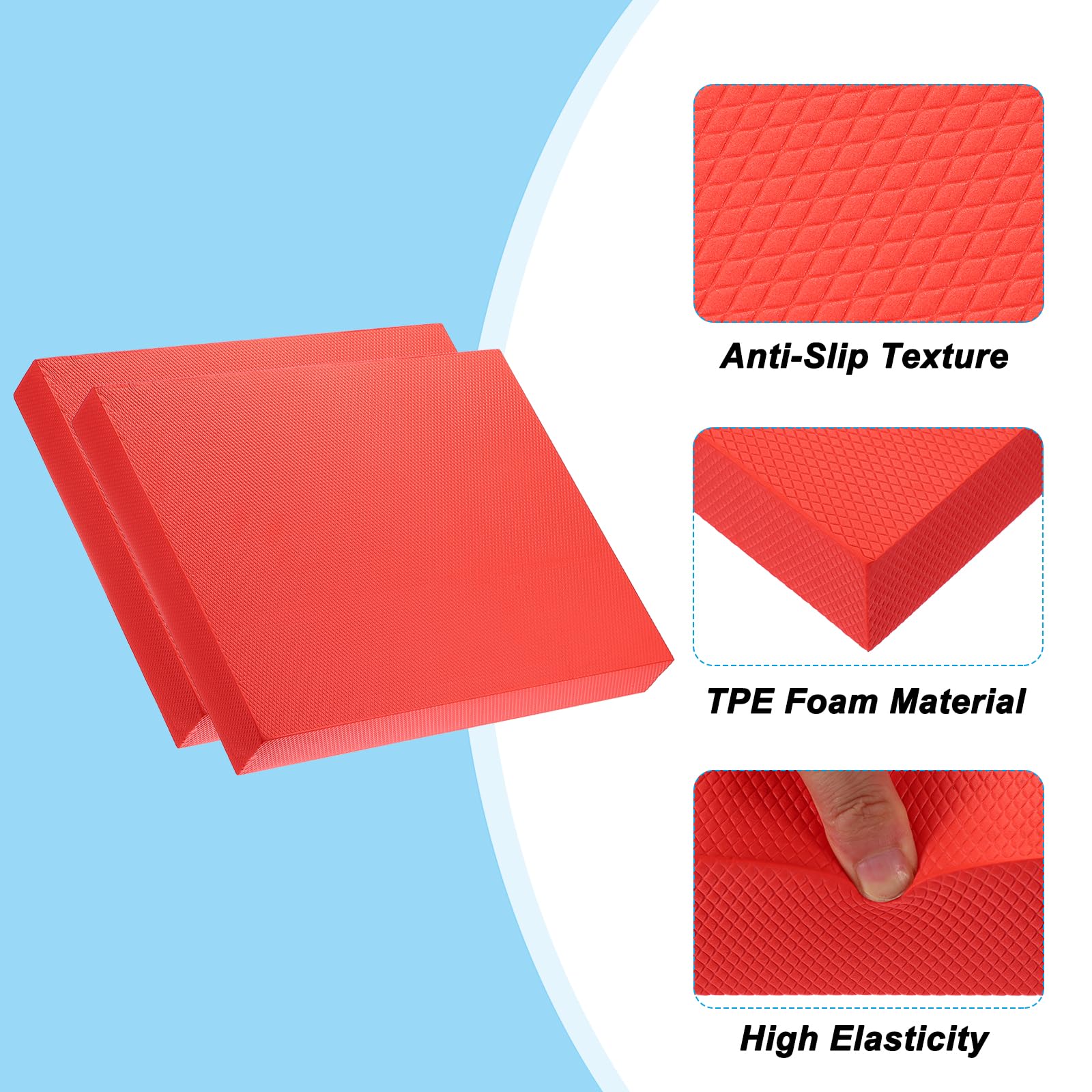 PATIKIL Balance Pad 20x15.7x2.4" Limettengrün 2 stk | Rutschfeste TPE Schaumstoffunterlage Übungsyogamatte Kniepolster Für Fitness Stabilitätskern Training Dehnen