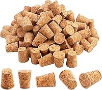Vista 1 de 100 Pieces #7 Tapered Cork Plugs, Premium Blank Wine Corks Wine Stoppers Replacement Corks, 0.8 x 0.6 x 1 Inch